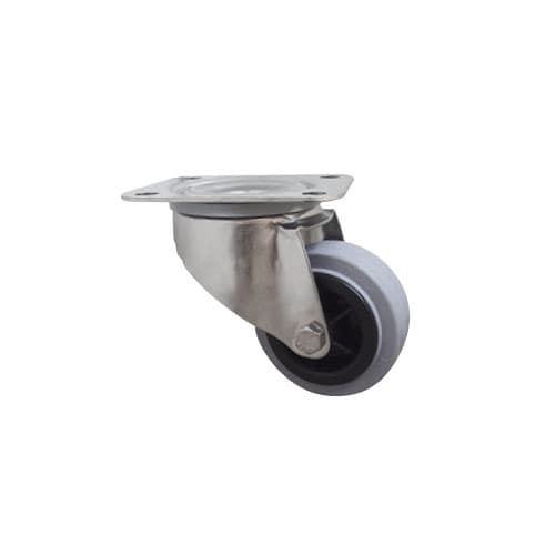 ROULETTE PIVOTANTE AVEC PLATINE INOX-RESISTANCE TEMPERATURE -20/+60°C-SANS FREIN - Image 2