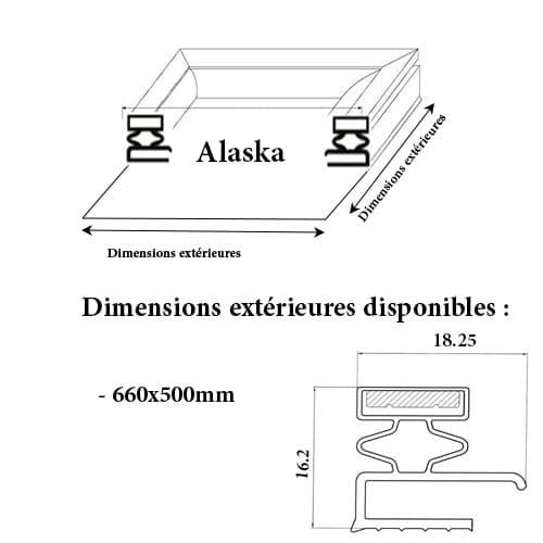 JOINT CADRE MAGNETIQUE  660x500 ADAPTABLE ALASKA