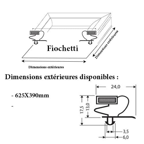 JOINT CADRE MAGNETIQUE 625X390 MM ADAPTABLE FIOCHETTI MODELE 2