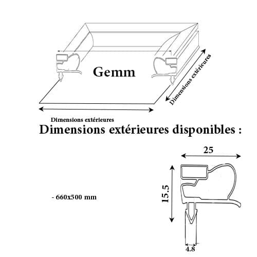 JOINT CADRE MAGNETIQUE 660X500 MM ADAPTABLE GEMM