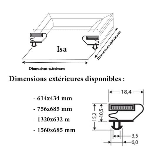 JOINT CADRE MAGNETIQUE ADAPTABLE ISA MODELE 3