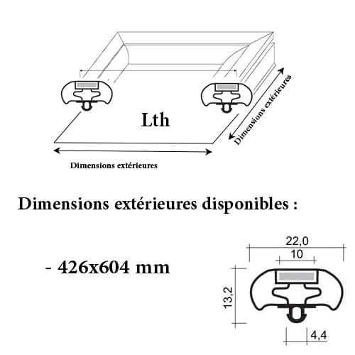 JOINT CADRE MAGNETIQUE 426X604 MM ADAPTABLE LTH MODELE 2