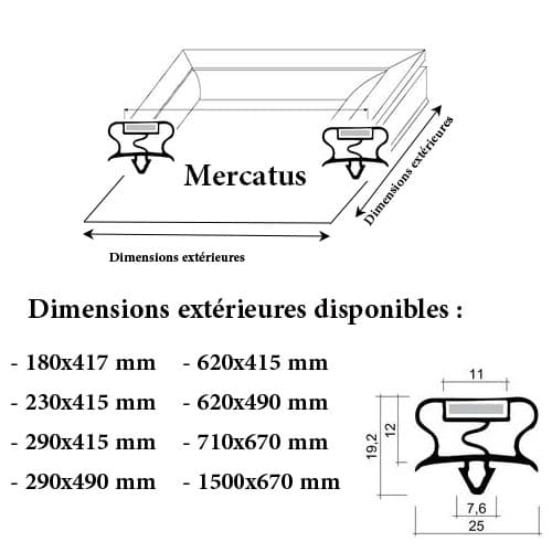 JOINT CADRE MAGNETIQUE ADAPTABLE MERCATUS MODELE 2