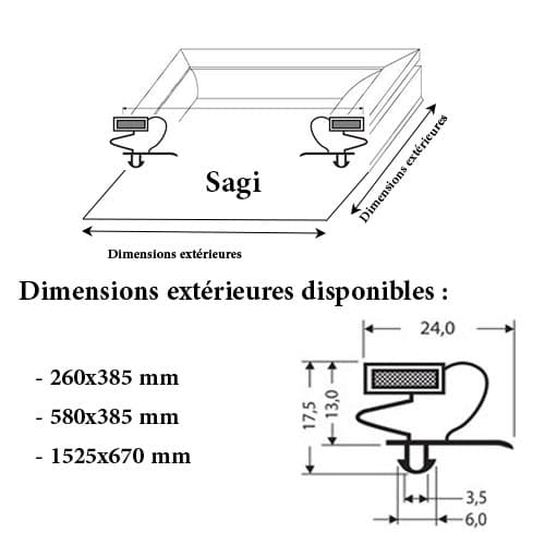 JOINT CADRE MAGNETIQUE ADAPTABLE SAGI MODELE 3