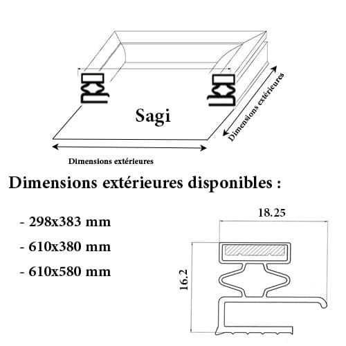 JOINT CADRE MAGNETIQUE ADAPTABLE SAGI MODELE 5
