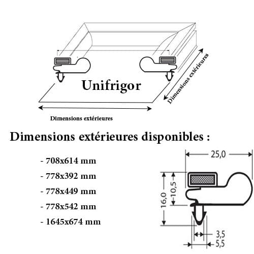 JOINT CADRE MAGNETIQUE ADAPTABLE UNIFRIGOR
