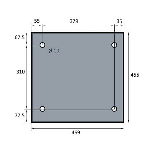 VITRE DE FOUR SPECIAL BATINOX-IBT 469x455 MM