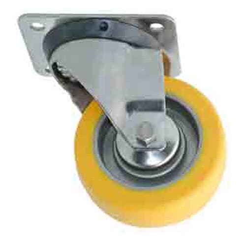 ROULETTE PIVOTANTE HT BANDAGE SILICONE CHAPE INOX Ø 100 MM