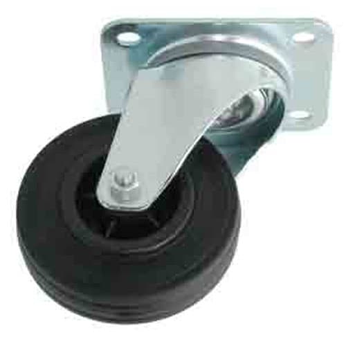 ROULETTE CAOUTCHOUX PIVOTANTE CHAPE INOX