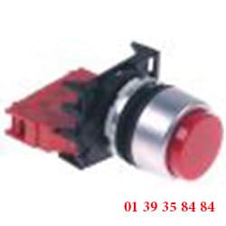 BOUTON POUSSOIR  Ø 22 MM - LUMINEUX ROUGE - SIRMAN