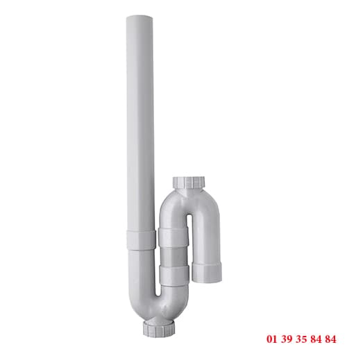 SIPHON SORTIE VERTICALE - 2 BOUCHONS Ø 40