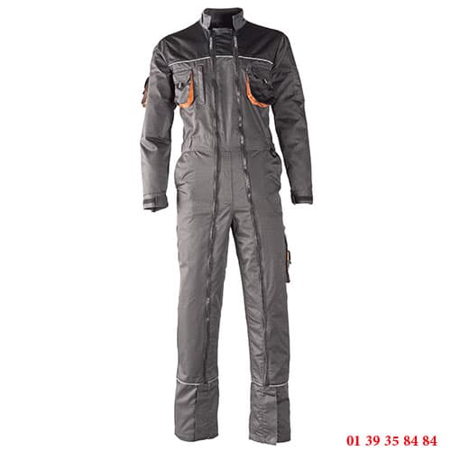 COMBINAISON DE TRAVAIL L'ORIGINAL -SINGER SAFETY-  2 ZIPS - POLYESTER/COTON