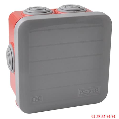 BOITE DE DERIVATION CARREE - LEGRAND - 80x80x45 MM - POUR PRESSE ETOUPE PLEXO