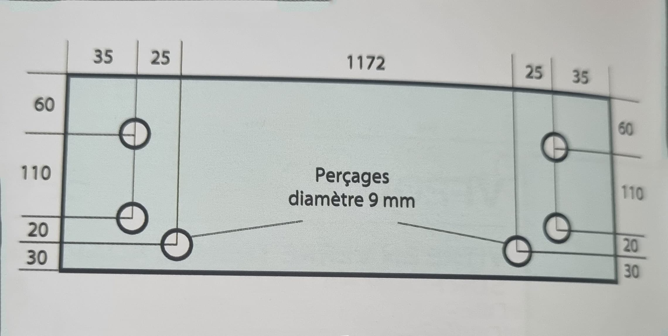 VITRE EN VERRE TREMPE 1292x220 MM ADAPTABLE FOUR GUYON PN14