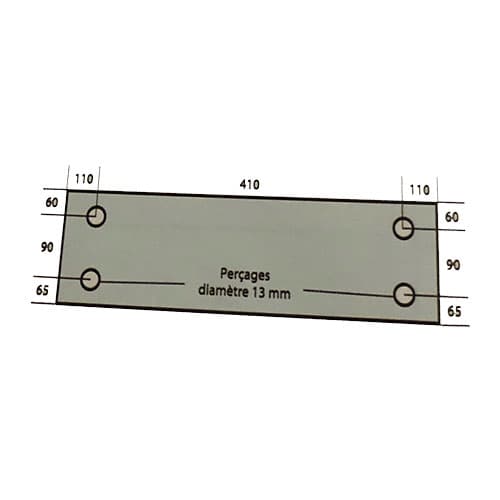 VITRE EN VERRE TREMPE 630x215 MM ADAPTABLE FOUR GUYON