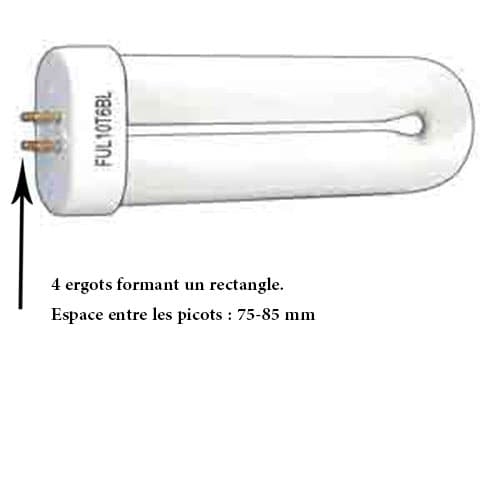 TUBE ACTINIQUE-DESTRUCTEUR D INSECTES-CULOT 4 ERGOTS - Image 2