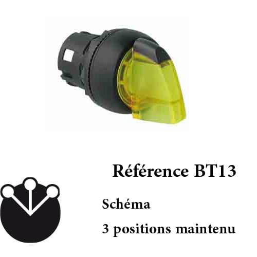 BOUTON TOURNANT A MANETTE 3 POSITIONS LUMINEUX - Image 3