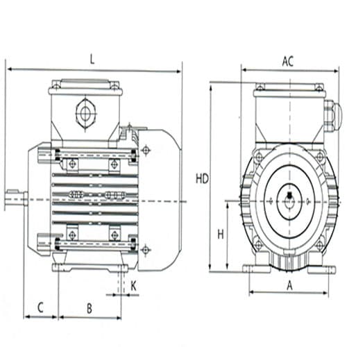 MOTEURS ELECTRIQUES MONOPHASES TYPE B3 1500T/MIN 4 PÔLES - 0.55 kW - Image 2