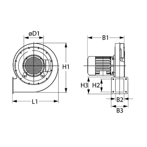 VENTILATEUR RADIAL-  EBMPAPST - Long 175 mm - Ø 75 mm - Image 2