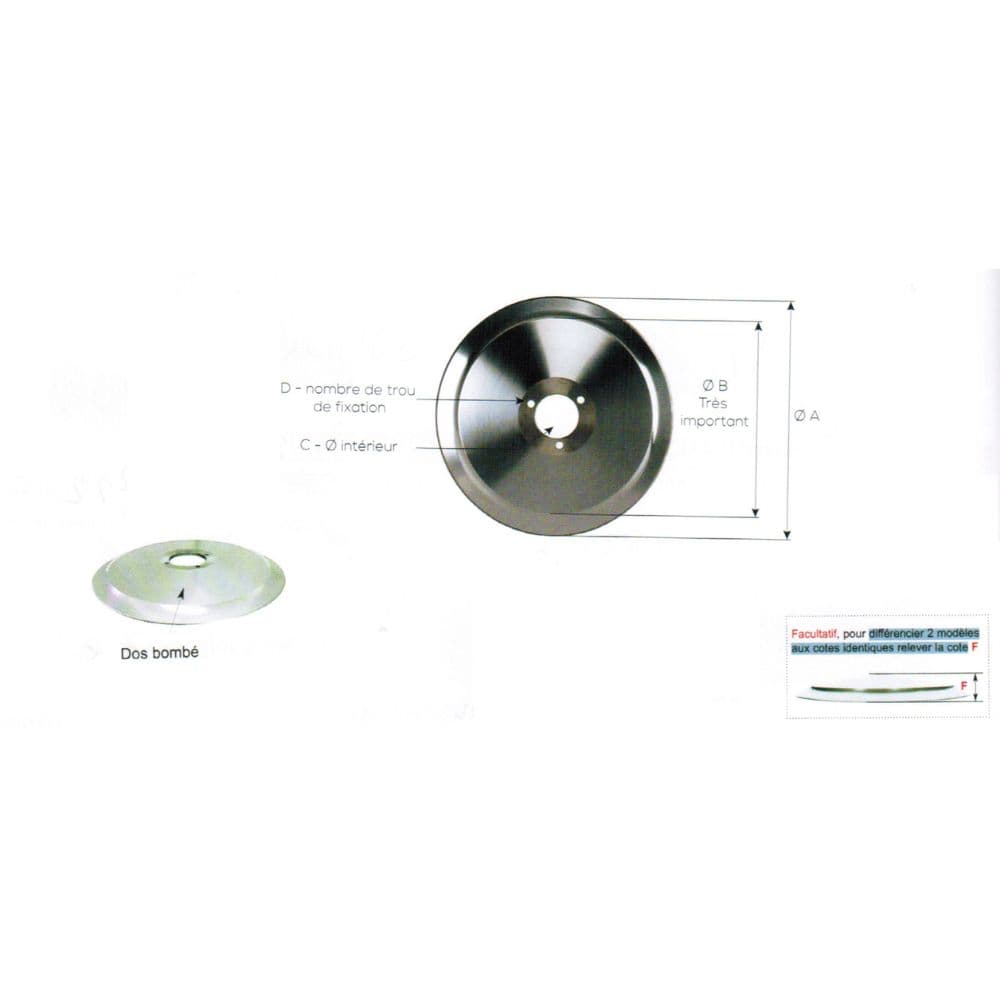 LAME FORME STANDARD DOS BOMBE - Ø EXTERIEUR 195 MM ADAPTABLE FAC