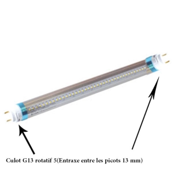 TUBE LED-CHAMBRE FROIDE-CULOT G13 ROTATIF