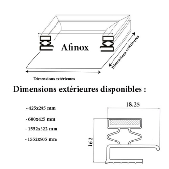 JOINT CADRE MAGNETIQUE ADAPTABLE AFINOX MODELE 2