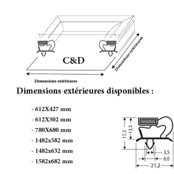 JOINT CADRE MAGNETIQUE ADAPTABLE C & D MODELE 3