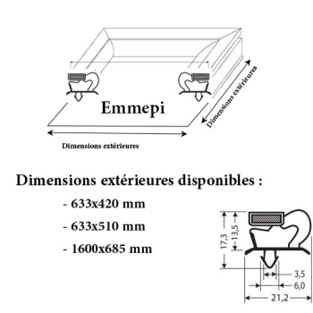 JOINT CADRE MAGNETIQUE ADAPTABLE EMMEPI MODELE 2