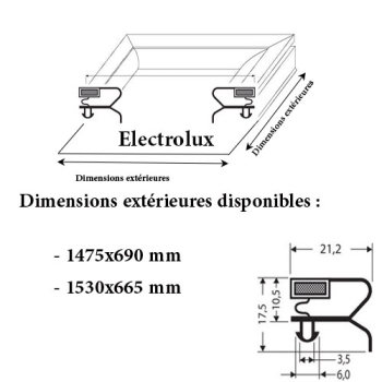 JOINT CADRE MAGNETIQUE ADAPTABLE ELECTROLUX