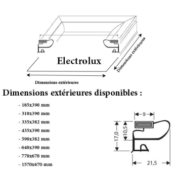 JOINT CADRE MAGNETIQUE ADAPTABLE ELECTROLUX MODELE 2