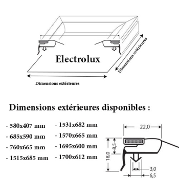 JOINT CADRE MAGNETIQUE ADAPTABLE ELECTROLUX MODELE 4