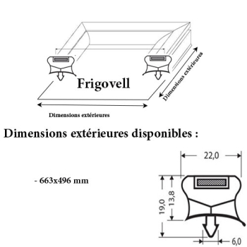 JOINT CADRE MAGNETIQUE ADAPTABLE FRIGOVELL MODELE 3