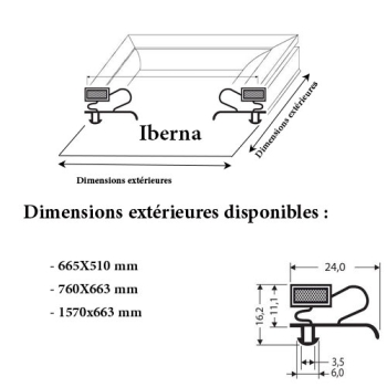 JOINT CADRE MAGNETIQUE ADAPTABLE IBERNA