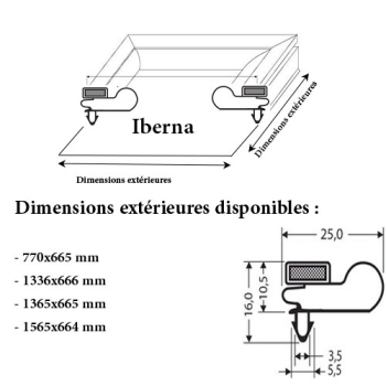 JOINT CADRE MAGNETIQUE ADAPTABLE IBERNA MODELE 2