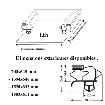 JOINT CADRE MAGNETIQUE ADAPTABLE LTH