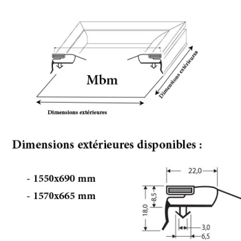 JOINT CADRE MAGNETIQUE ADAPTABLE MBM MODELE 3