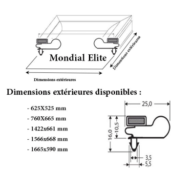 JOINT CADRE MAGNETIQUE ADAPTABLE MONDIAL ELITE MODELE 2