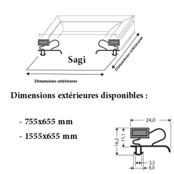 JOINT CADRE MAGNETIQUE ADAPTABLE SAGI MODELE 2