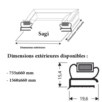 JOINT CADRE MAGNETIQUE ADAPTABLE SAGI MODELE 4