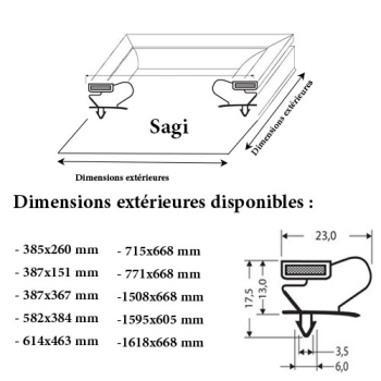 JOINT CADRE MAGNETIQUE ADAPTABLE SAGI MODELE 7