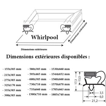 JOINT CADRE MAGNETIQUE ADAPTABLE WHIRLPOOL