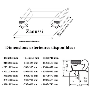 JOINT CADRE MAGNETIQUE ADAPTABLE ZANUSSI