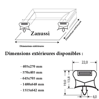 JOINT CADRE MAGNETIQUE ADAPTABLE ZANUSSI MODELE 3