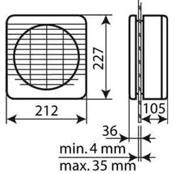 VENTILATEURS 37 WATTS  POUR FENETRES ET CLOISONS FINES