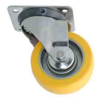 ROULETTE PIVOTANTE HAUTE TEMPERATURE BANDAGE SILICONE CHAPE INOX.