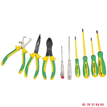 LOT DE 9 OUTILS ISOLES 1000V - E-ROBUR