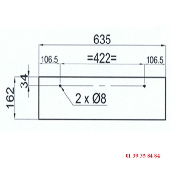 VITRE DE FOUR 2 PERCAGES - Pour four COMPAGNON C 600