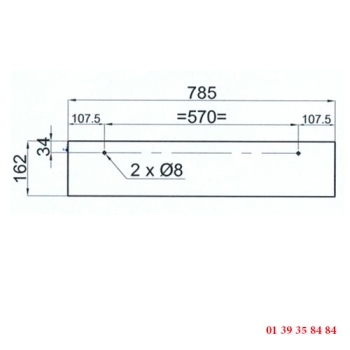 VITRE DE FOUR 2 PERCAGES - Pour four COMPAGNON C 750