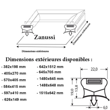 JOINT CADRE MAGNETIQUE ADAPTABLE ZANUSSI MODELE 3