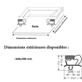 JOINT MAGNETIQUE ADAPTABLE SEDA 648X398 MM